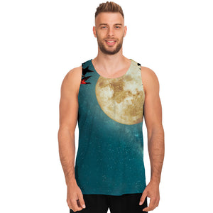 Autumn Full Moon Print Men's Tank Top