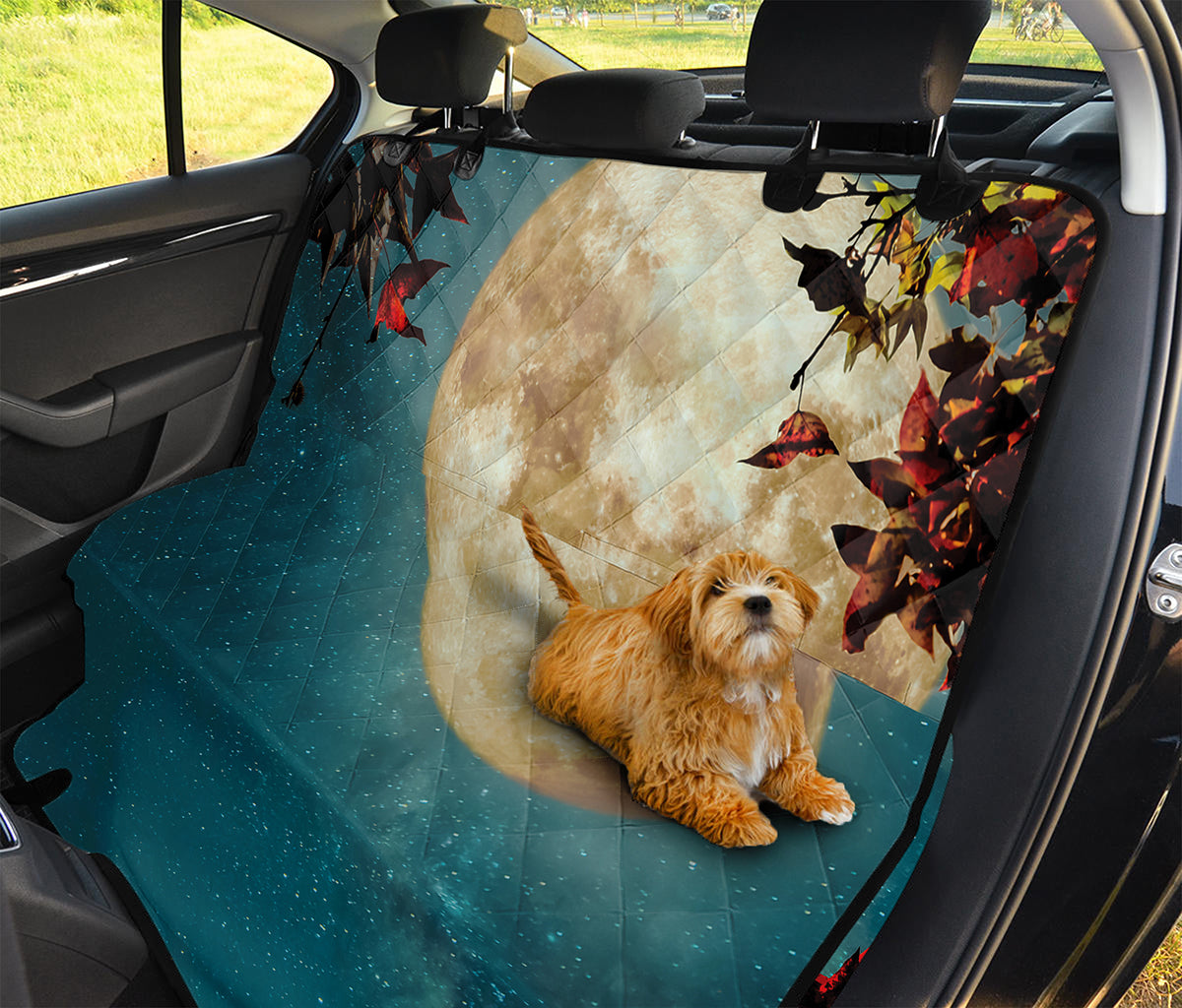 Autumn Full Moon Print Pet Car Back Seat Cover