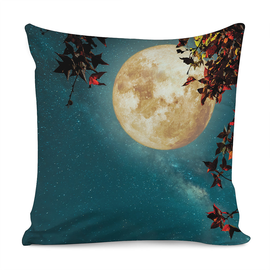 Autumn Full Moon Print Pillow Cover