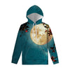 Autumn Full Moon Print Pullover Hoodie