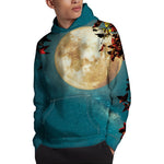 Autumn Full Moon Print Pullover Hoodie