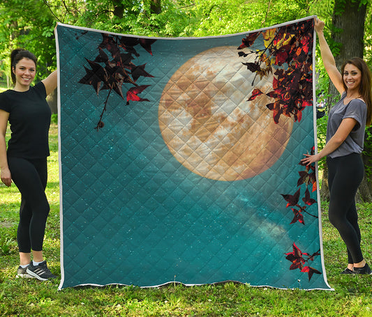 Autumn Full Moon Print Quilt