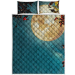 Autumn Full Moon Print Quilt Bed Set