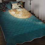 Autumn Full Moon Print Quilt Bed Set
