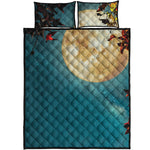 Autumn Full Moon Print Quilt Bed Set