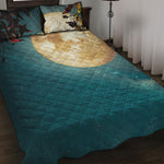 Autumn Full Moon Print Quilt Bed Set