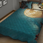 Autumn Full Moon Print Quilt Bed Set