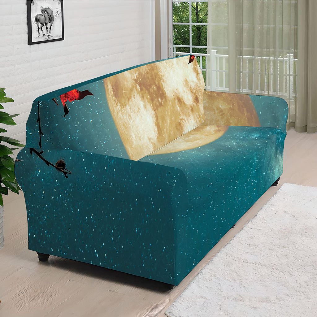 Autumn Full Moon Print Sofa Cover