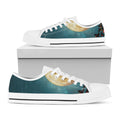 Autumn Full Moon Print White Low Top Sneakers