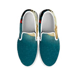 Autumn Full Moon Print White Slip On Shoes