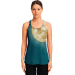 Autumn Full Moon Print Women's Racerback Tank Top