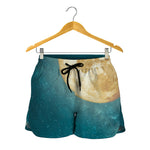 Autumn Full Moon Print Women's Shorts