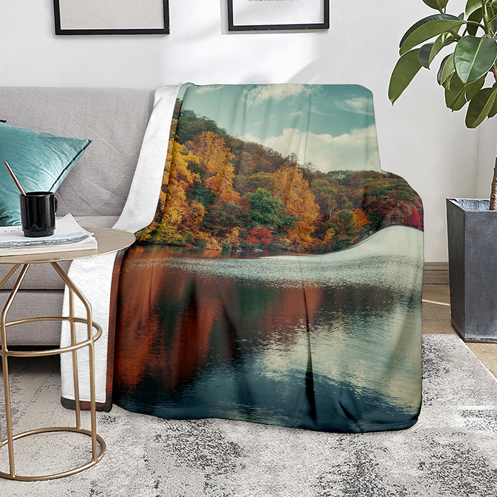 Autumn Lake Print Blanket