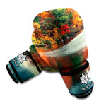 Autumn Lake Print Boxing Gloves