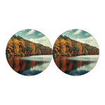 Autumn Lake Print Car Coasters