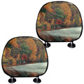 Autumn Lake Print Car Headrest Covers