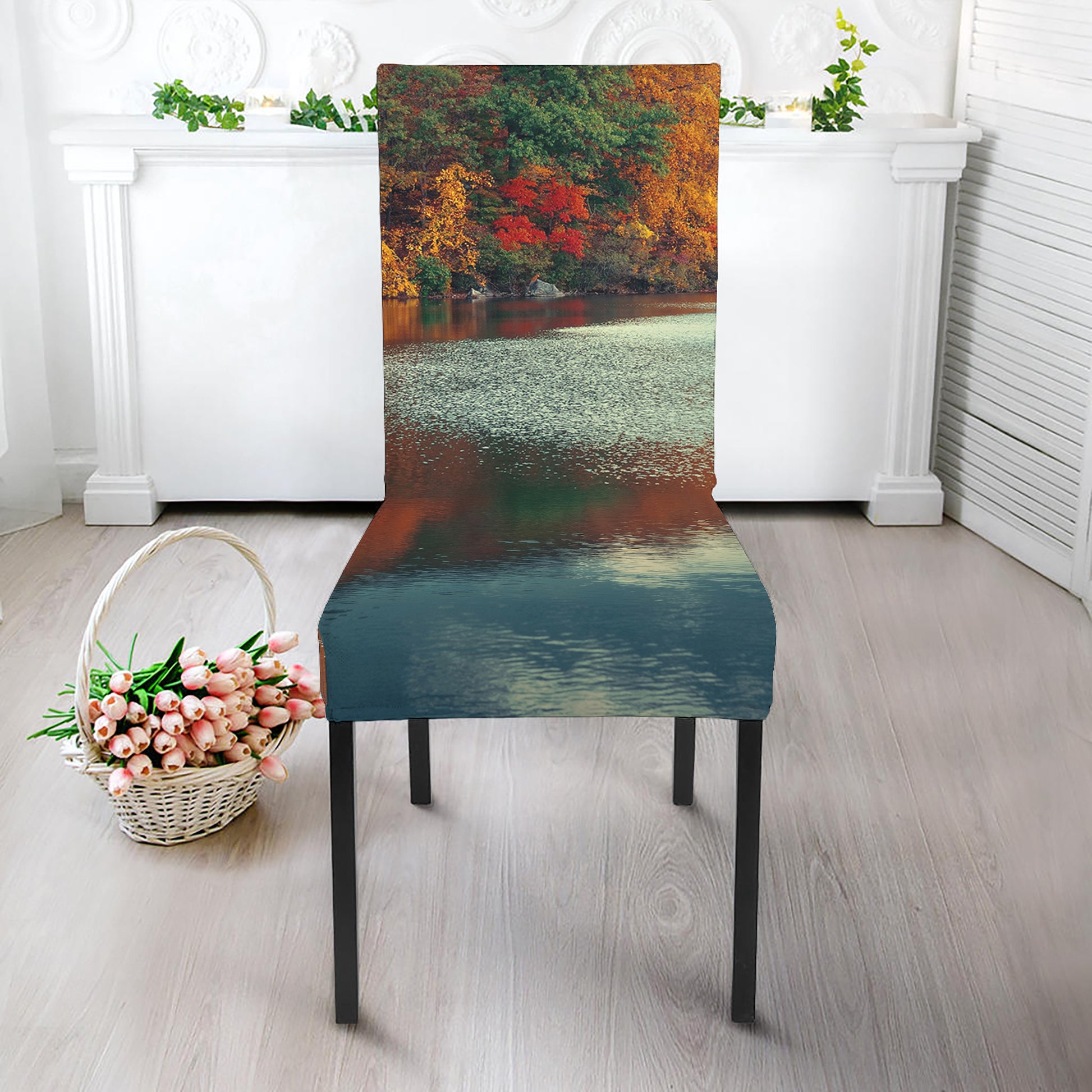 Autumn Lake Print Dining Chair Slipcover