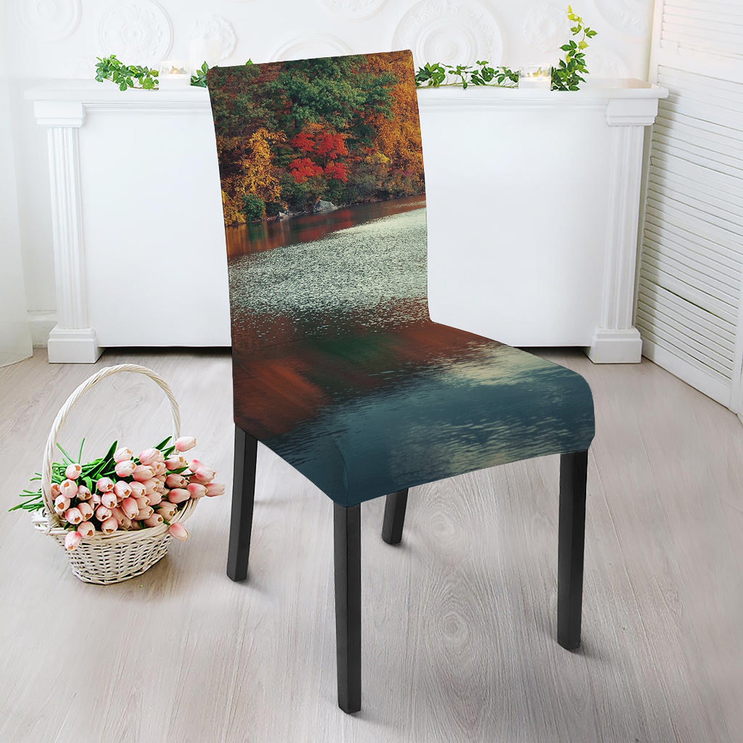 Autumn Lake Print Dining Chair Slipcover