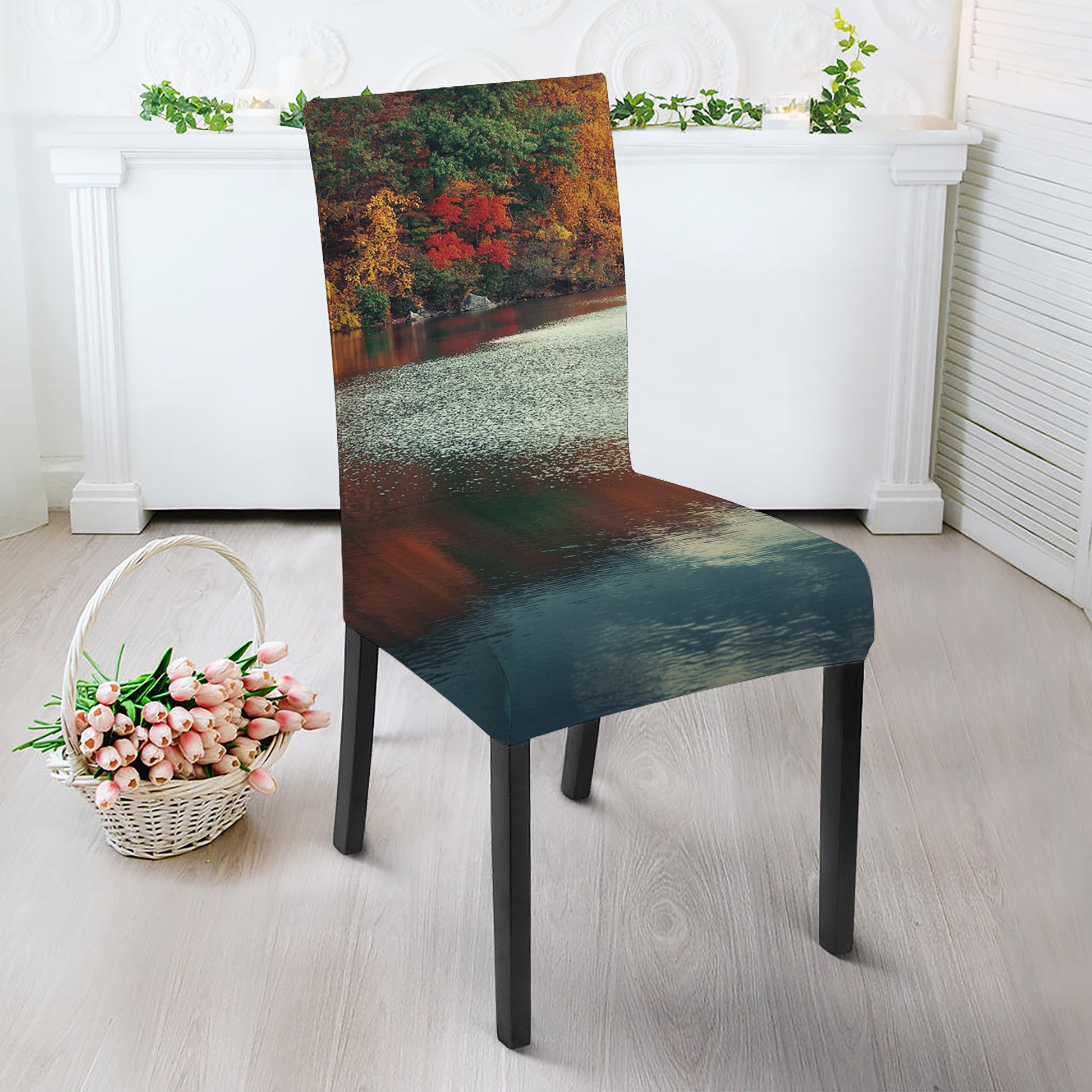 Autumn Lake Print Dining Chair Slipcover
