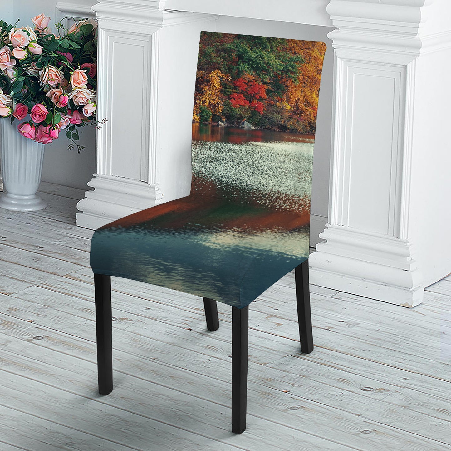 Autumn Lake Print Dining Chair Slipcover