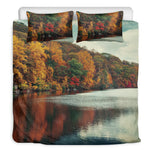 Autumn Lake Print Duvet Cover Bedding Set