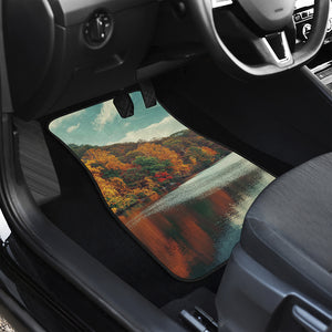 Autumn Lake Print Front and Back Car Floor Mats