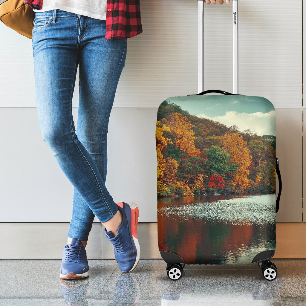 Autumn Lake Print Luggage Cover