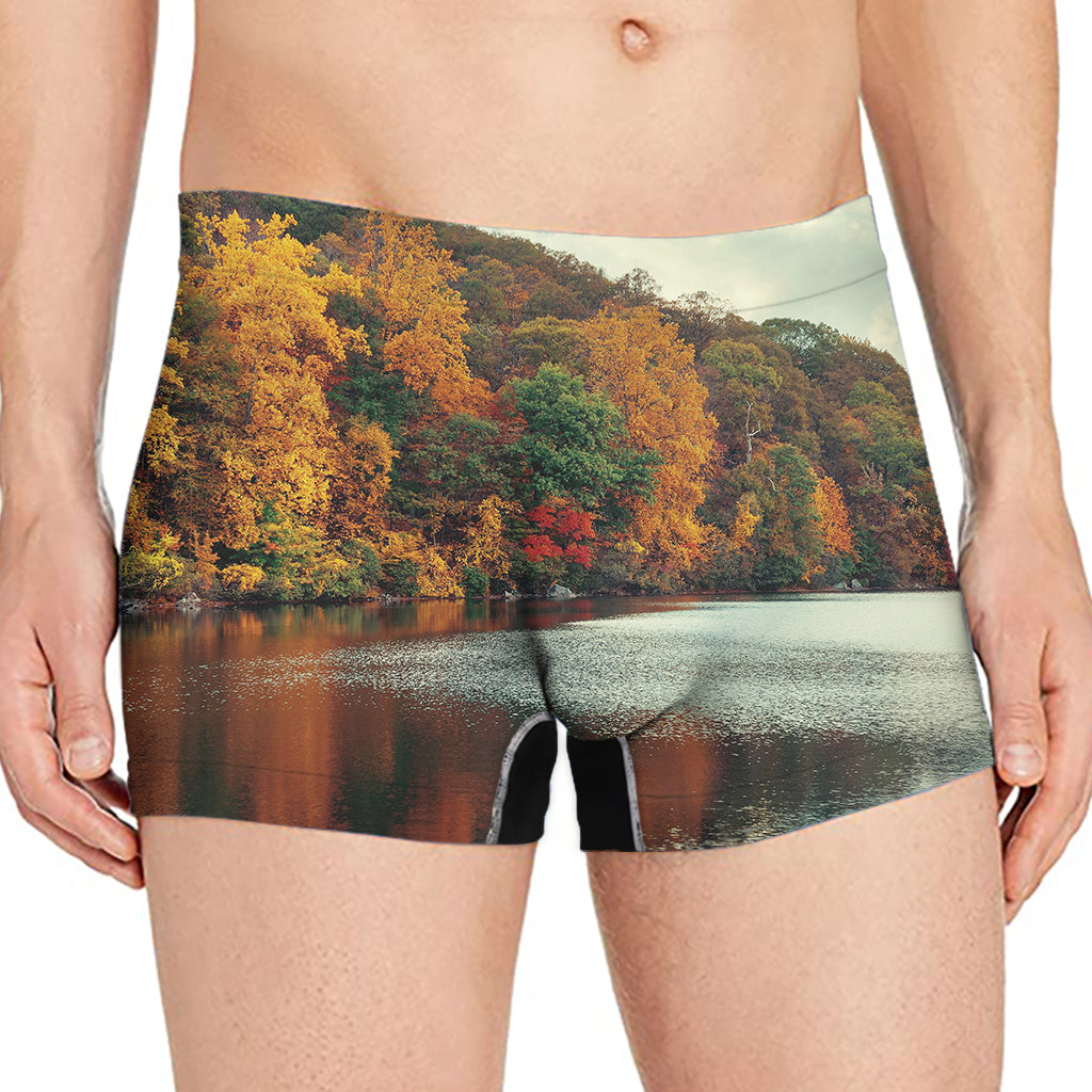 Autumn Lake Print Men's Boxer Briefs