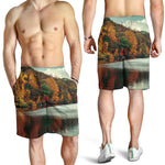 Autumn Lake Print Men's Shorts