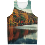 Autumn Lake Print Men's Tank Top