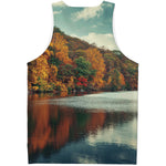 Autumn Lake Print Men's Tank Top