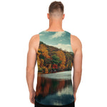 Autumn Lake Print Men's Tank Top