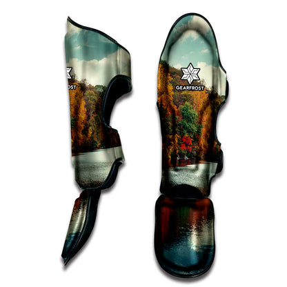 Autumn Lake Print Muay Thai Shin Guard