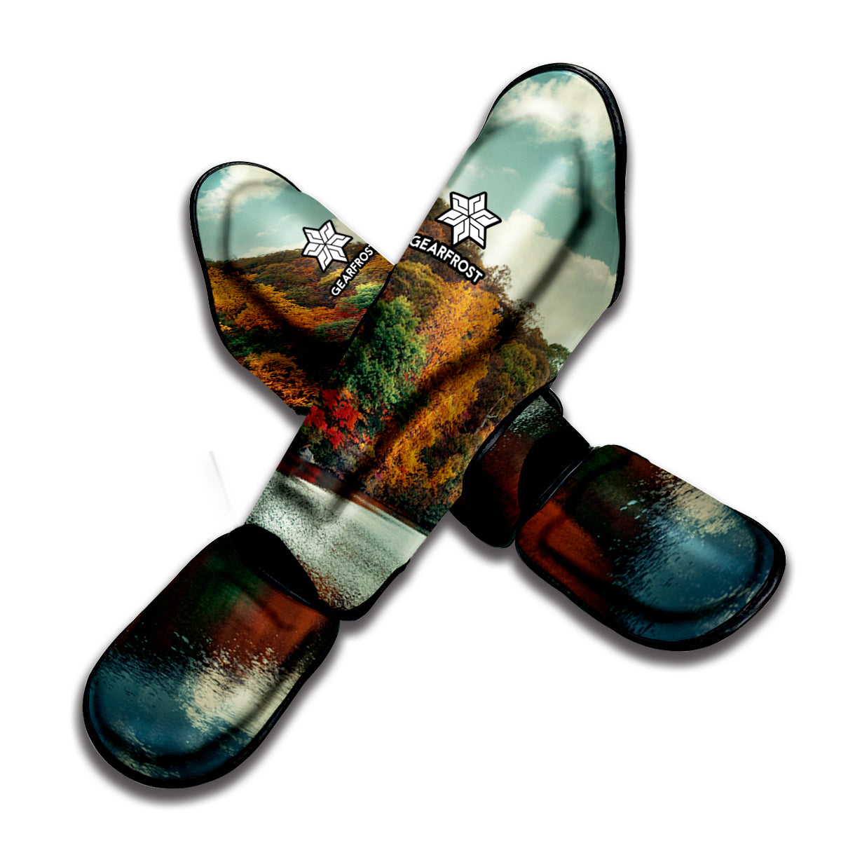 Autumn Lake Print Muay Thai Shin Guard