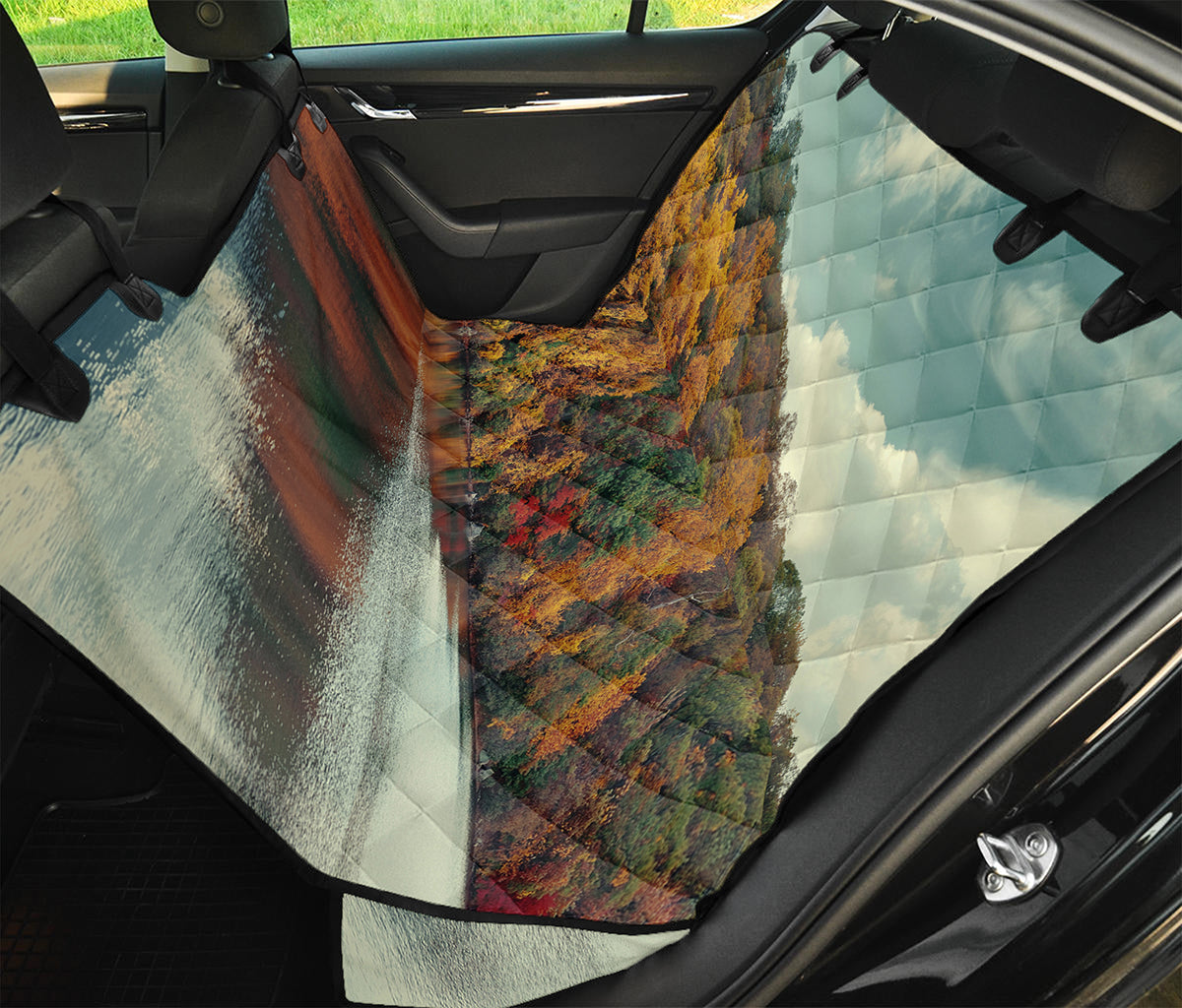 Autumn Lake Print Pet Car Back Seat Cover