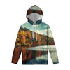 Autumn Lake Print Pullover Hoodie