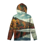 Autumn Lake Print Pullover Hoodie