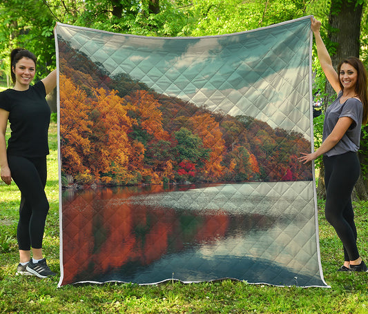 Autumn Lake Print Quilt