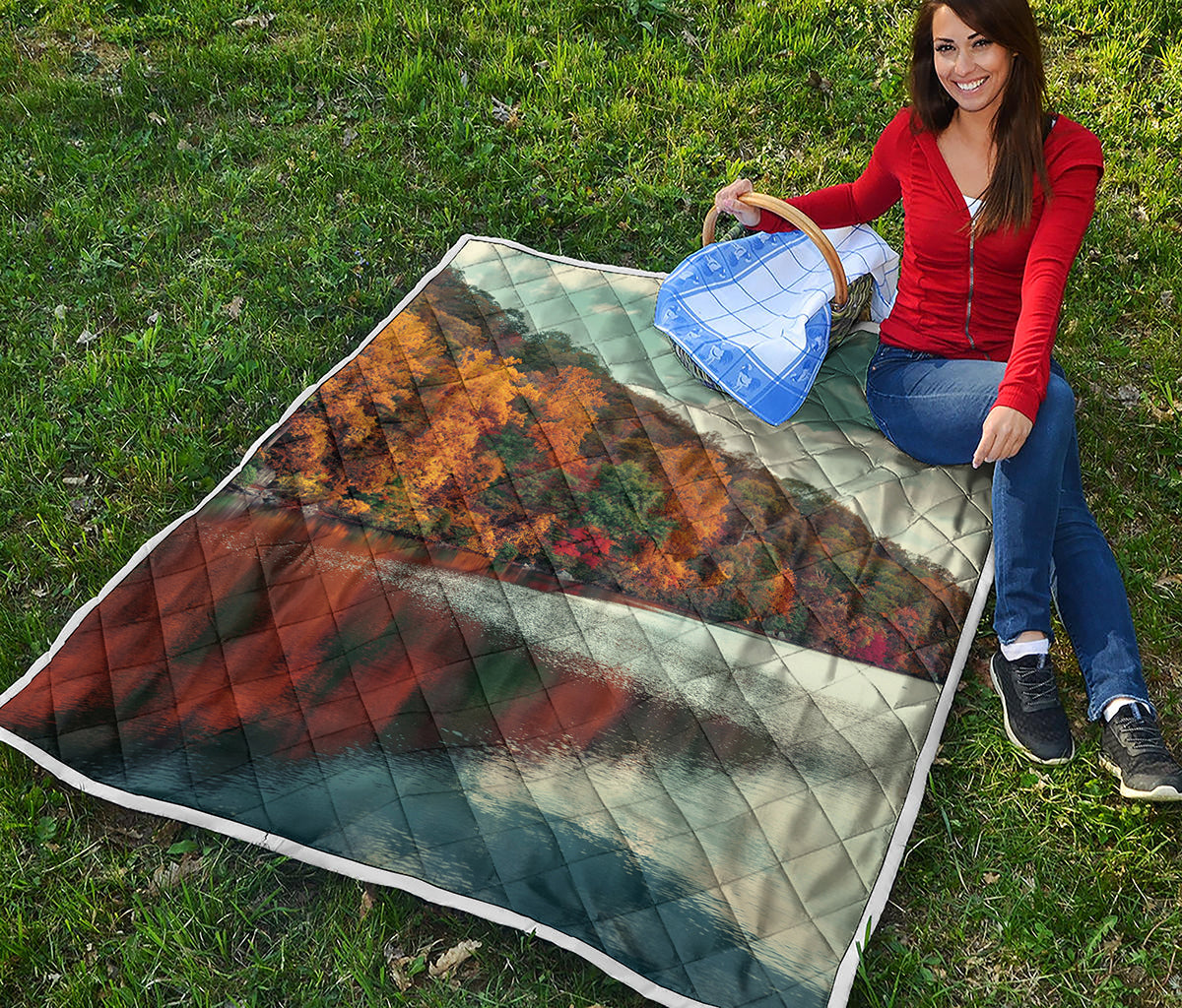 Autumn Lake Print Quilt