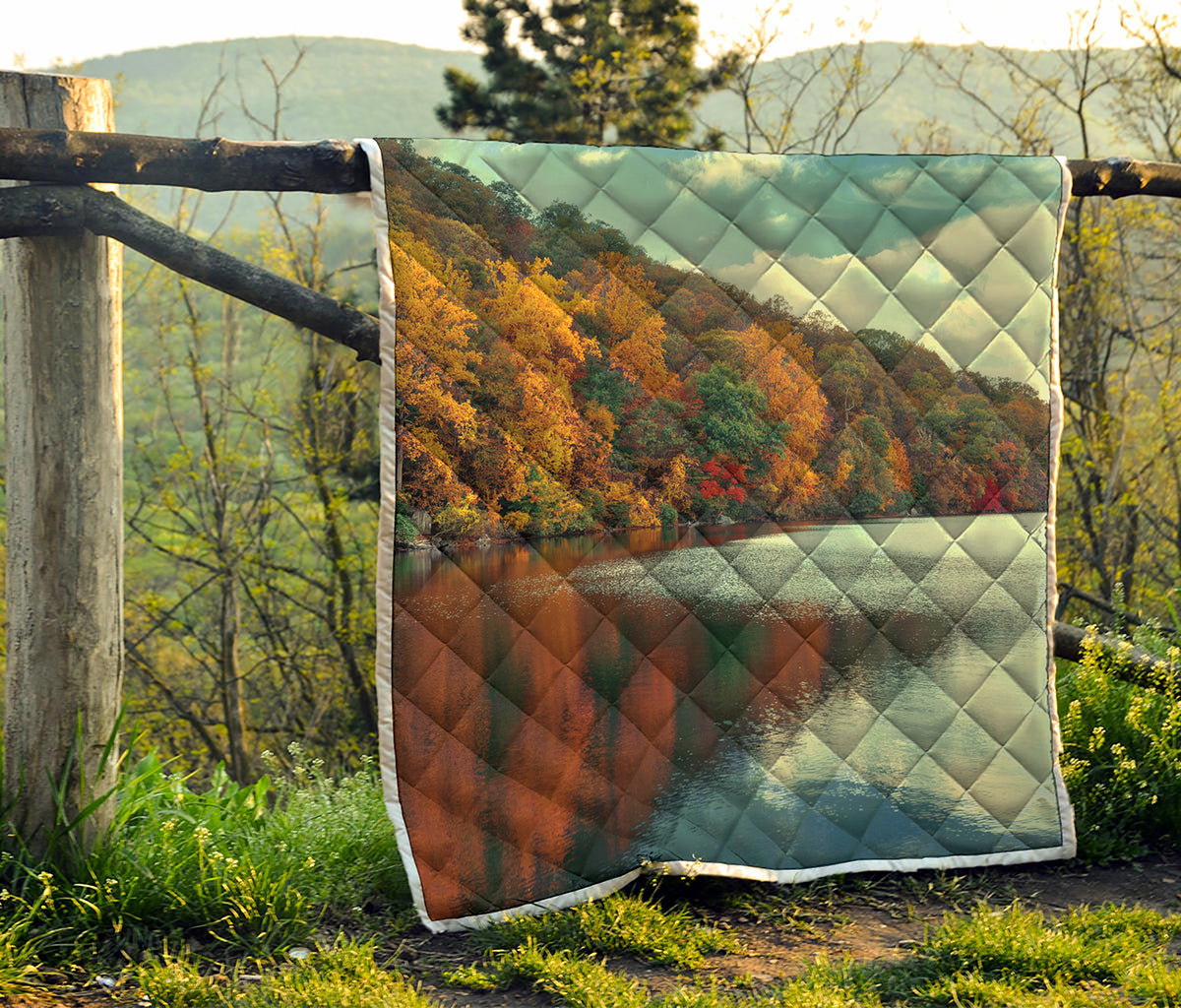 Autumn Lake Print Quilt