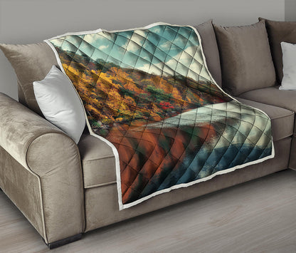 Autumn Lake Print Quilt