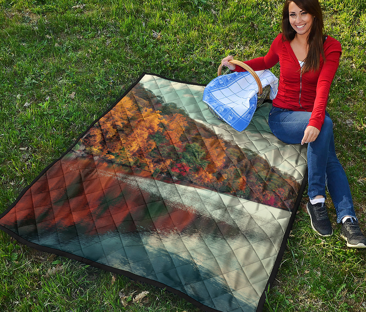Autumn Lake Print Quilt