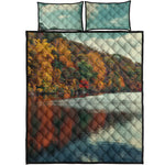 Autumn Lake Print Quilt Bed Set