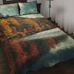 Autumn Lake Print Quilt Bed Set