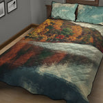 Autumn Lake Print Quilt Bed Set