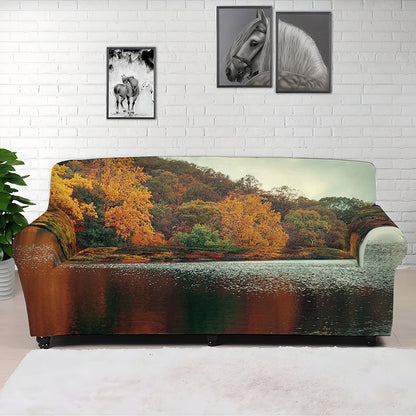 Autumn Lake Print Sofa Cover
