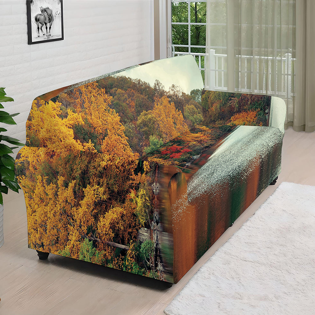 Autumn Lake Print Sofa Cover
