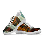 Autumn Lake Print White Sneakers