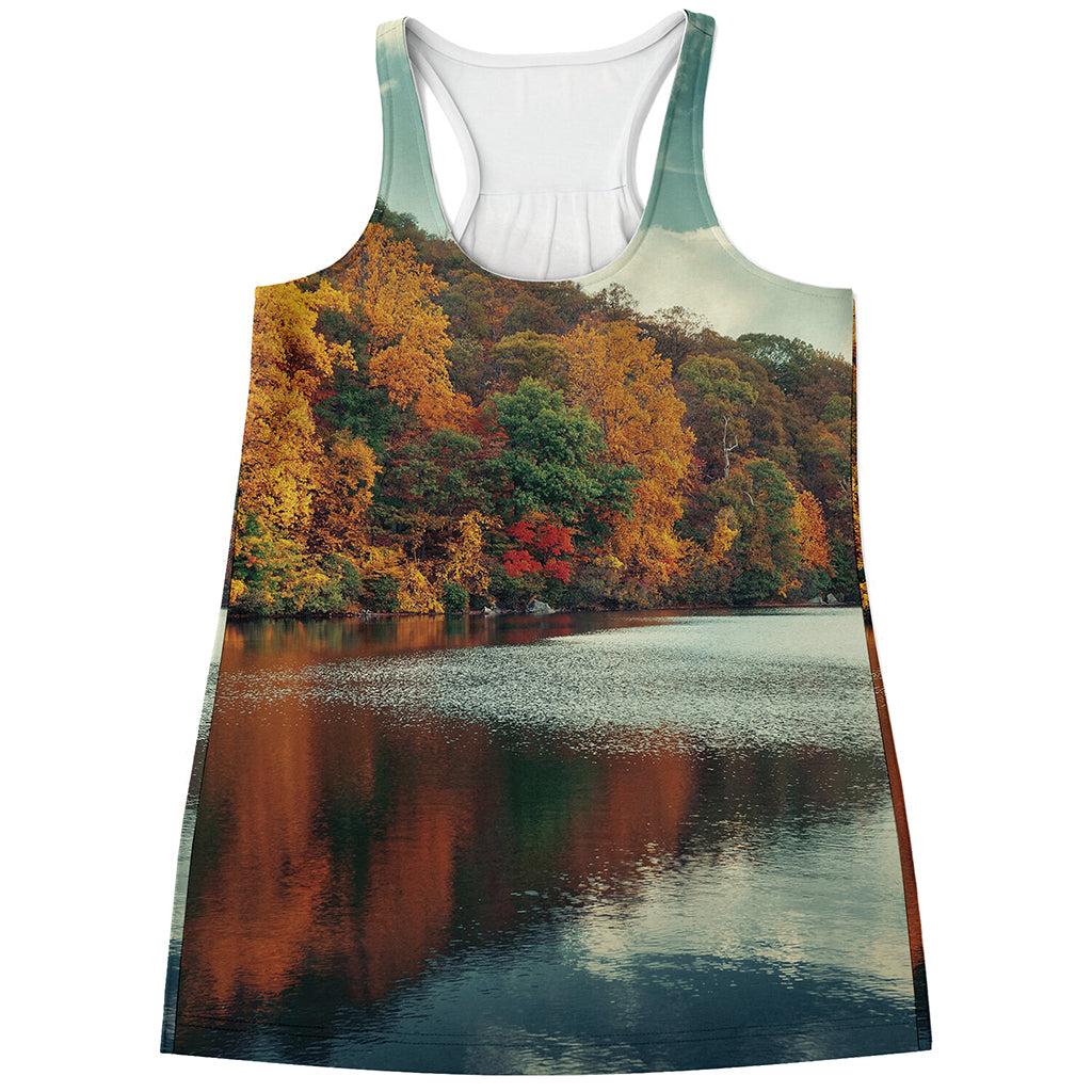 Autumn Lake Print Women's Racerback Tank Top