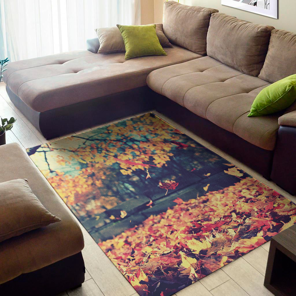 Autumn Leaves Print Area Rug